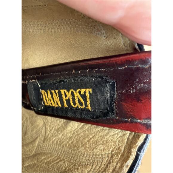 Dan Post Men\'s Burnished Burgundy Leather Western Cowboy Boots Size 8.5